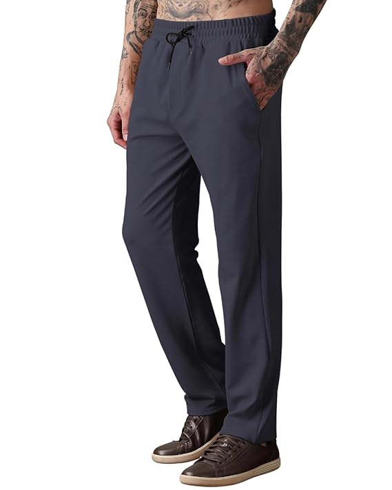 Urban Buccachi Men's Polycotton Straight Fit Track Pants | Mid-Rise with Flexi Waistband | Comfortable Active & Lounge Wear _ Size L