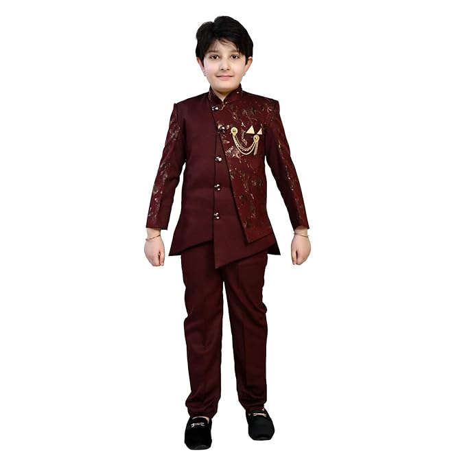 ZOLARIO Sherwani for Kids Boys, Ideal for Birthday, Marriage, Diwali and Other Functions. _ 8-9 years