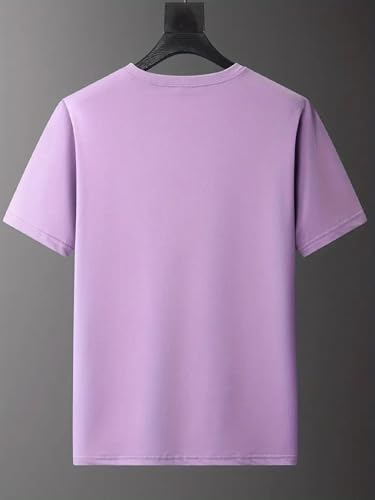 Lymio Men T-Shirt || T Shirt for Men (T-50-Purple-M)