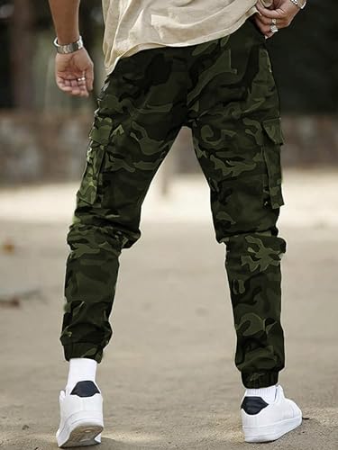 Lymio Men Cargo || Men Cargo Pants || Men Cargo Pants Cotton || Cargos for Men (Army) (M, Green)