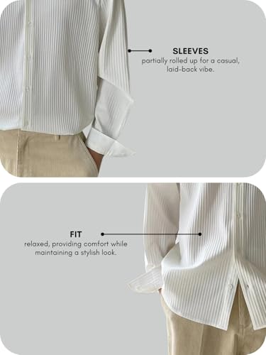 GRECIILOOKS Popcorn Regular Fit Formal Shirt for Men (Gl-Ms-6155-S-White)