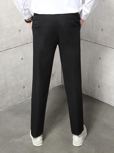 GRECIILOOKS Men Relaxed Fit Mid Rise Trouser Pants (GL-TP-1032-S-BLACK)