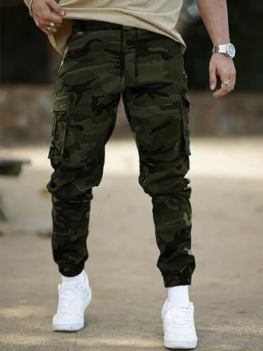 Lymio Men Cargo || Men Cargo Pants || Men Cargo Pants Cotton || Cargos for Men (Army) (M, Green)