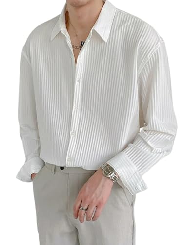 GRECIILOOKS Popcorn Regular Fit Formal Shirt for Men (Gl-Ms-6155-S-White)