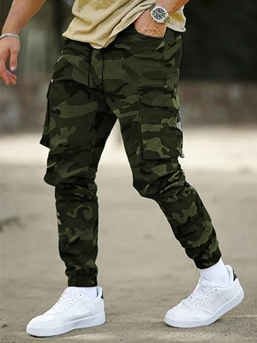 Lymio Men Cargo || Men Cargo Pants || Men Cargo Pants Cotton || Cargos for Men (Army) (M, Green)