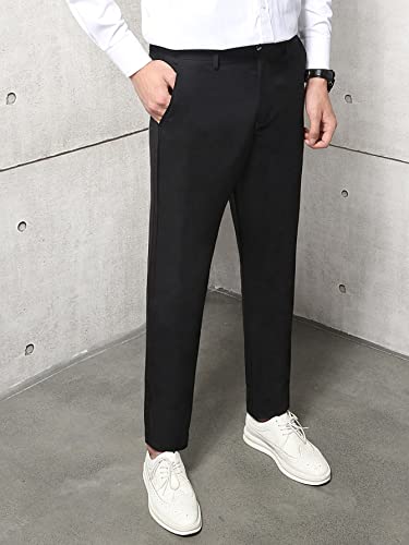 GRECIILOOKS Men Relaxed Fit Mid Rise Trouser Pants (GL-TP-1032-S-BLACK)