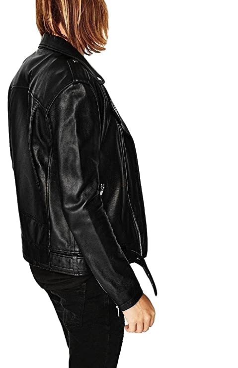 Leather Retail Faux Leather Men's Standard Length Biker Jacket Black Xl