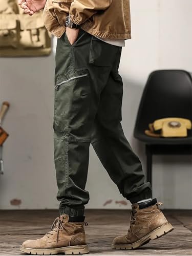 Lymio Men Cargo || Men Cargo Pants || Men Cargo Pants Cotton || Cargos for Men (Cargo-91-M) Green