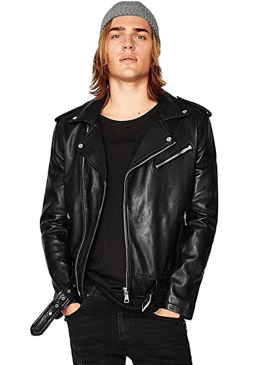 Leather Retail Faux Leather Men's Standard Length Biker Jacket Black Xl
