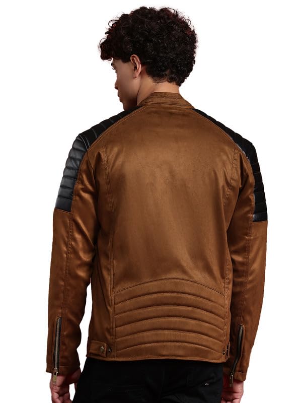 Leather Retail Men’s Casual Regular Fit Suede Jacket Brown M