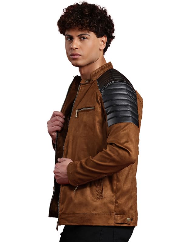 Leather Retail Men’s Casual Regular Fit Suede Jacket Brown M