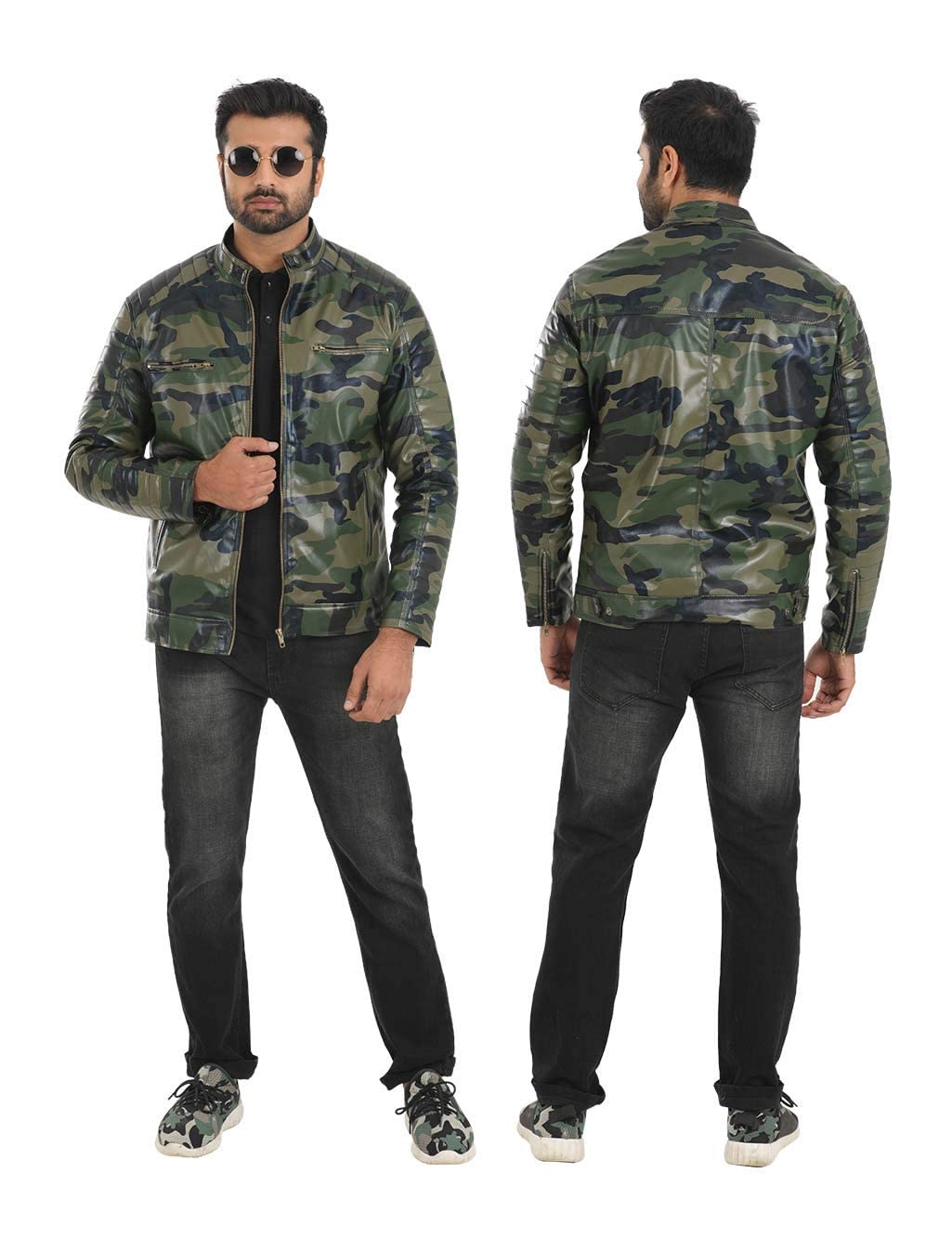 Leather Retail Men Solid Regular Jacket (LRADMI3X032_Multicolored_3XL)