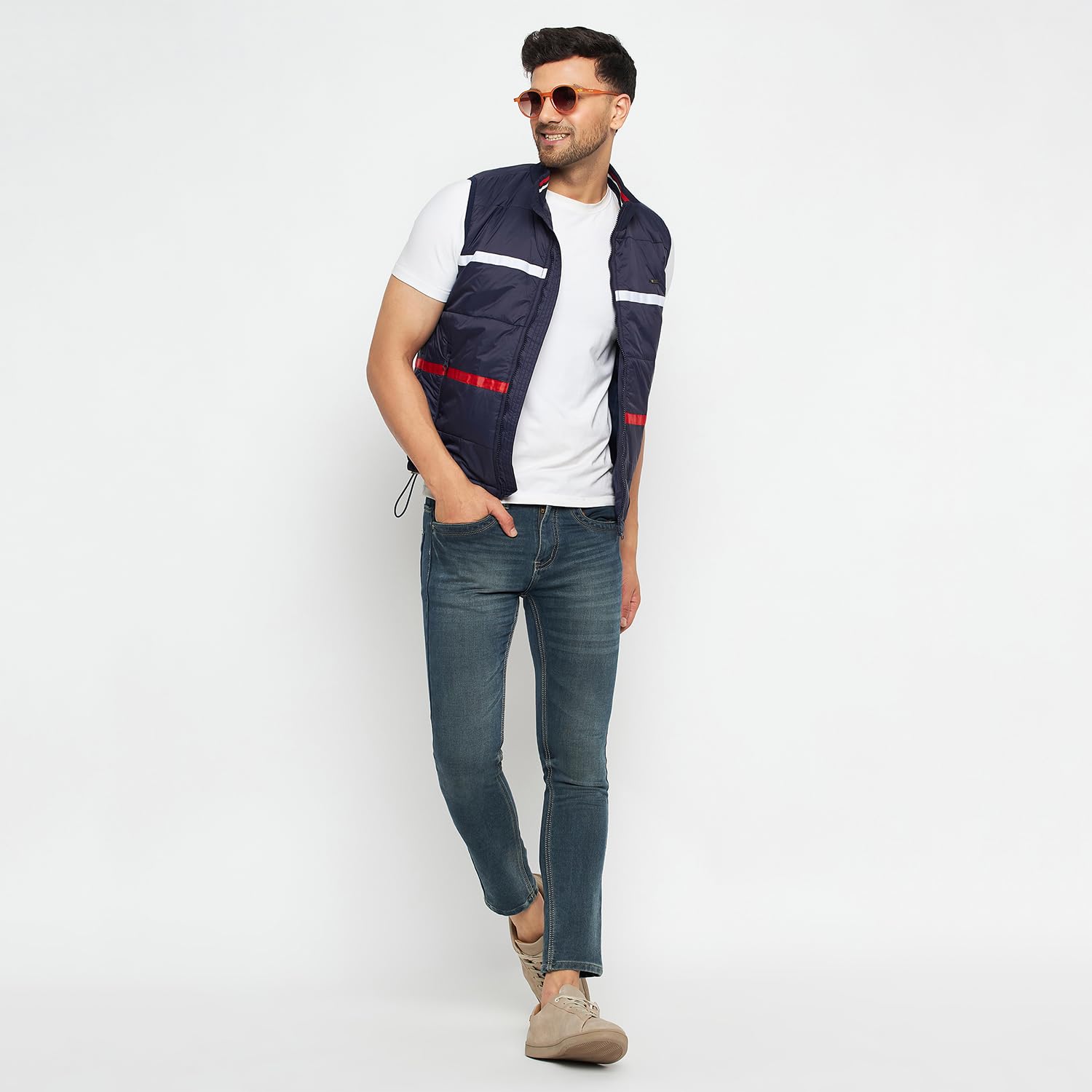 Duke Stardust Men Sleeveless Jacket (SDZ1841_Navy_L)