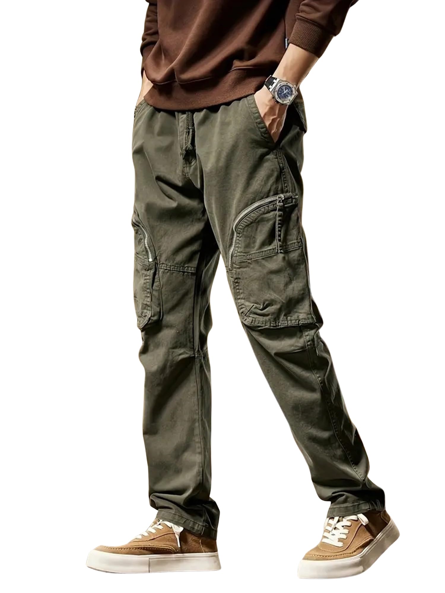 Lymio Men Cargo || Men Cargo Pants || Men Cargo Pants Cotton || Cargos for Men (Cargo-83-M) Green