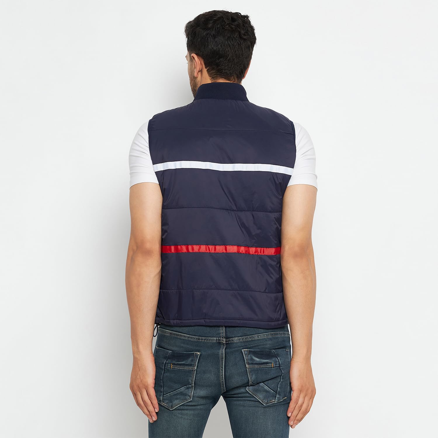 Duke Stardust Men Sleeveless Jacket (SDZ1841_Navy_L)