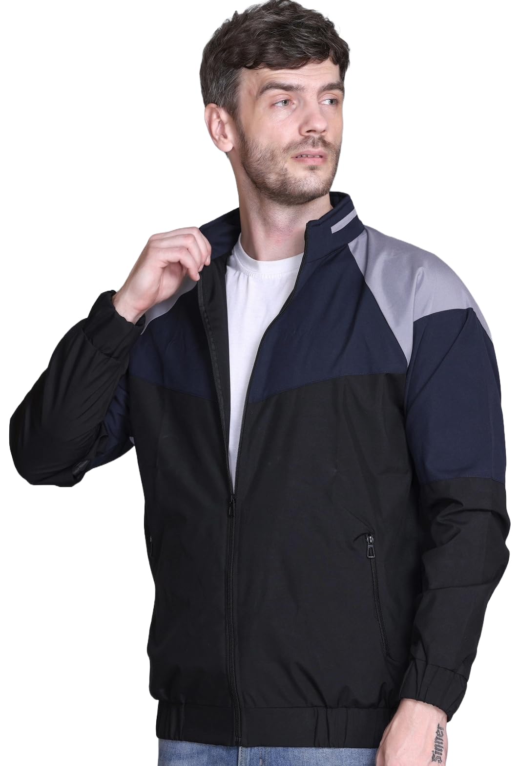 eKools Men's Winter Wear Nylon Windcheater Jacket (wind1-Black, Medium)