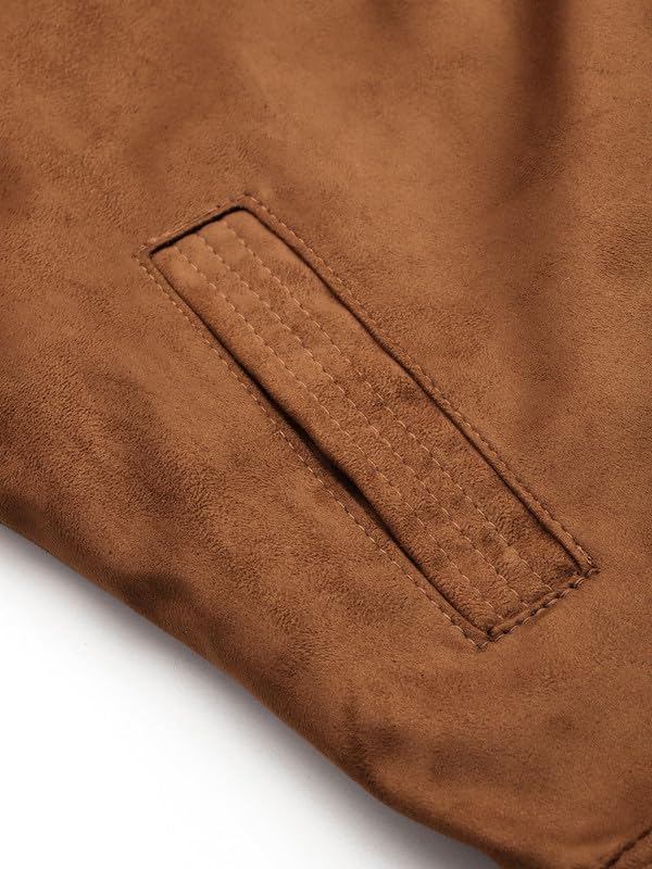 Leather Retail Men’s Casual Regular Fit Suede Jacket Brown M