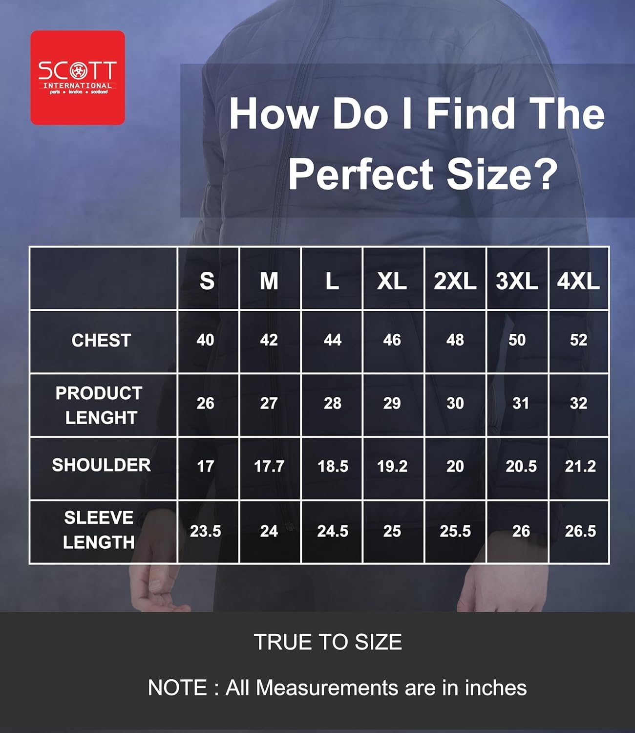 Scott International Winter Jacket for Men Bomber Jacket Mens Nylon Quilted standard length Puffer Jacket Full Sleeve Mens Jacket Monsoon Jackets for Men All Weather Jacket for Men