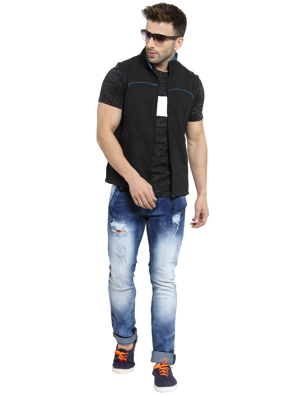 Scott International Men's Cotton Regular Fit Sleeveless Casual Jacket (FBA jslv1l_Black_Large)