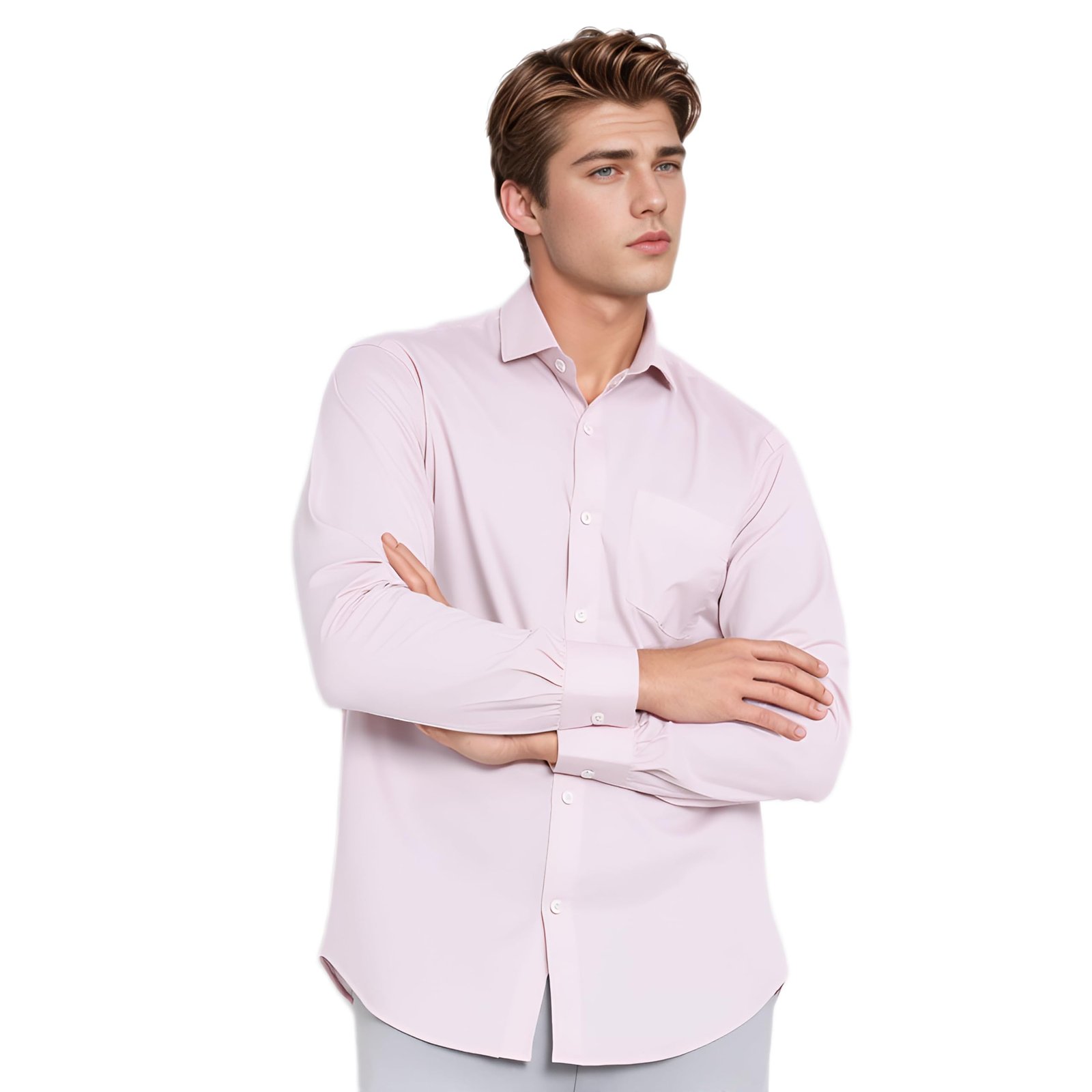 YSYB Dezines Formal Shirt for Men, Office Wear Cotton Blend Full Sleeve Shirt, Casul & Party Shirts for Men, Color Pink, Size 40
