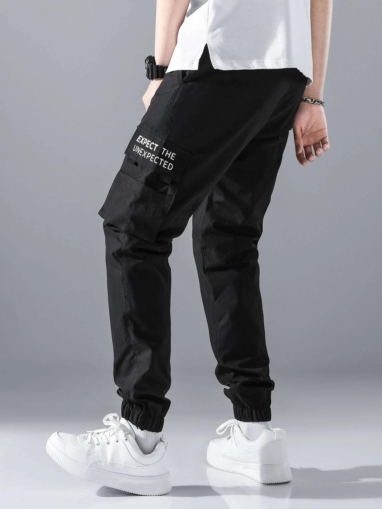 Men Cargo || Men Cargo Pants || Men Cargo Pants Cotton || Cargos for Men (1037) (S) Black