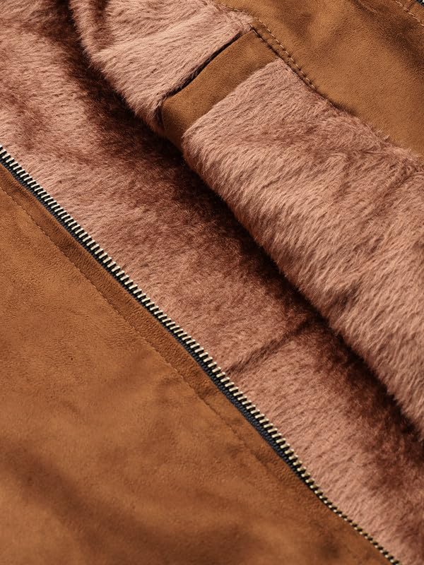 Leather Retail Men’s Casual Regular Fit Suede Jacket Brown M