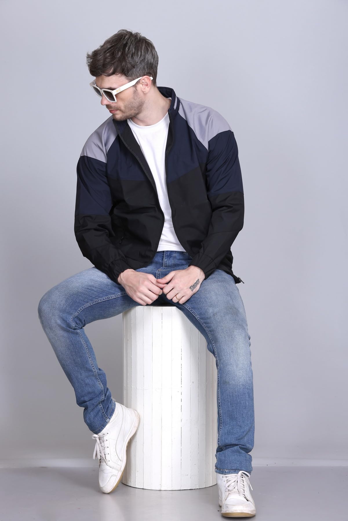 eKools Men's Winter Wear Nylon Windcheater Jacket (wind1-Black, Medium)