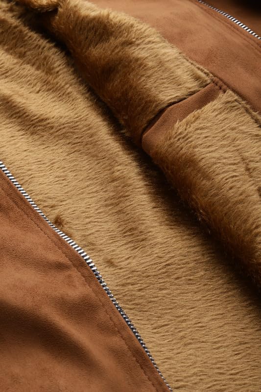 Leather Retail Brown Suede Faux Leather Standard Length Jacket For Men's(L)