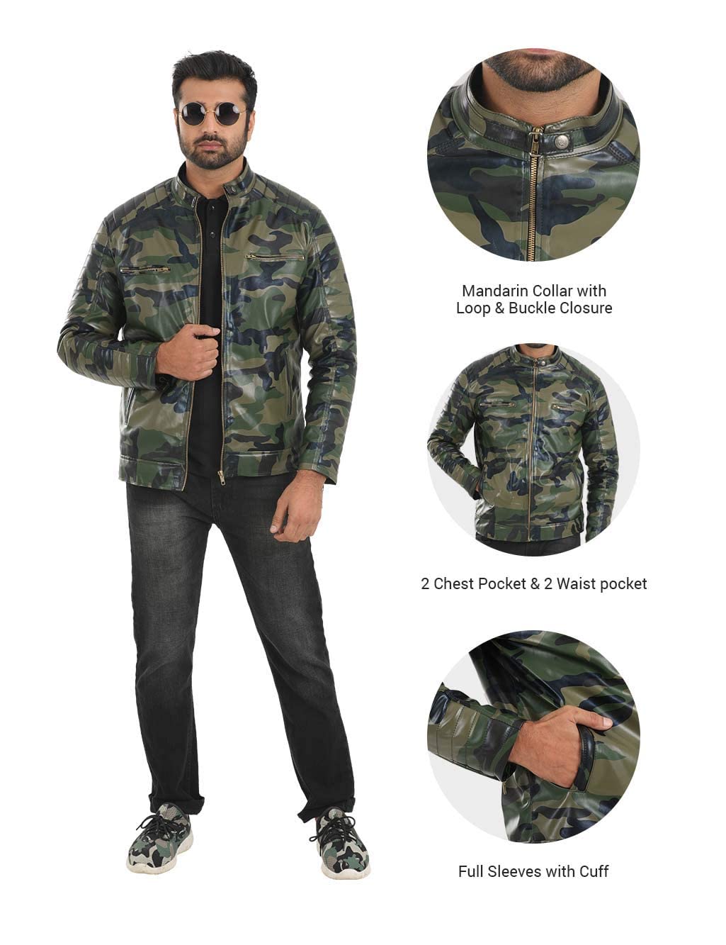 Leather Retail Men Solid Regular Jacket (LRADMI3X032_Multicolored_3XL)