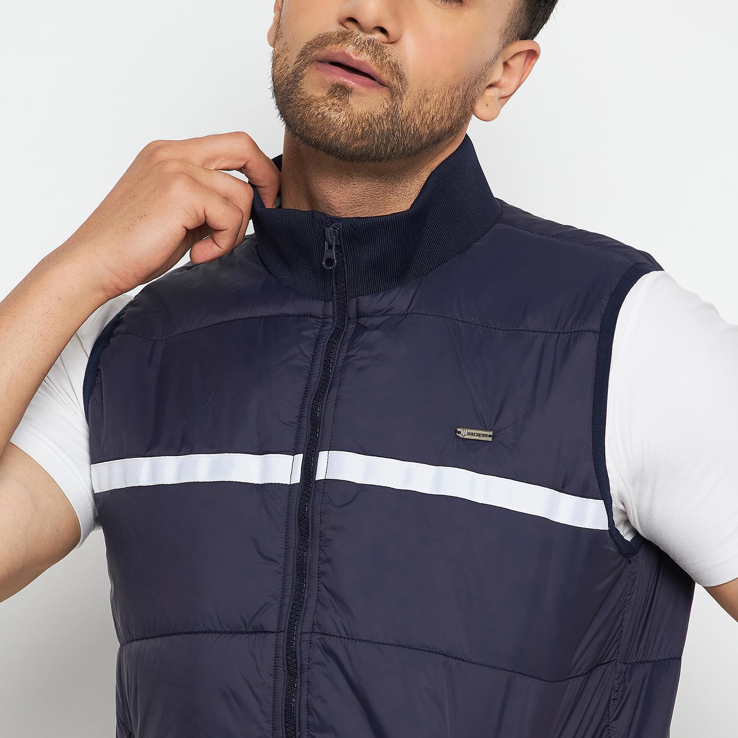 Duke Stardust Men Sleeveless Jacket (SDZ1841_Navy_L)