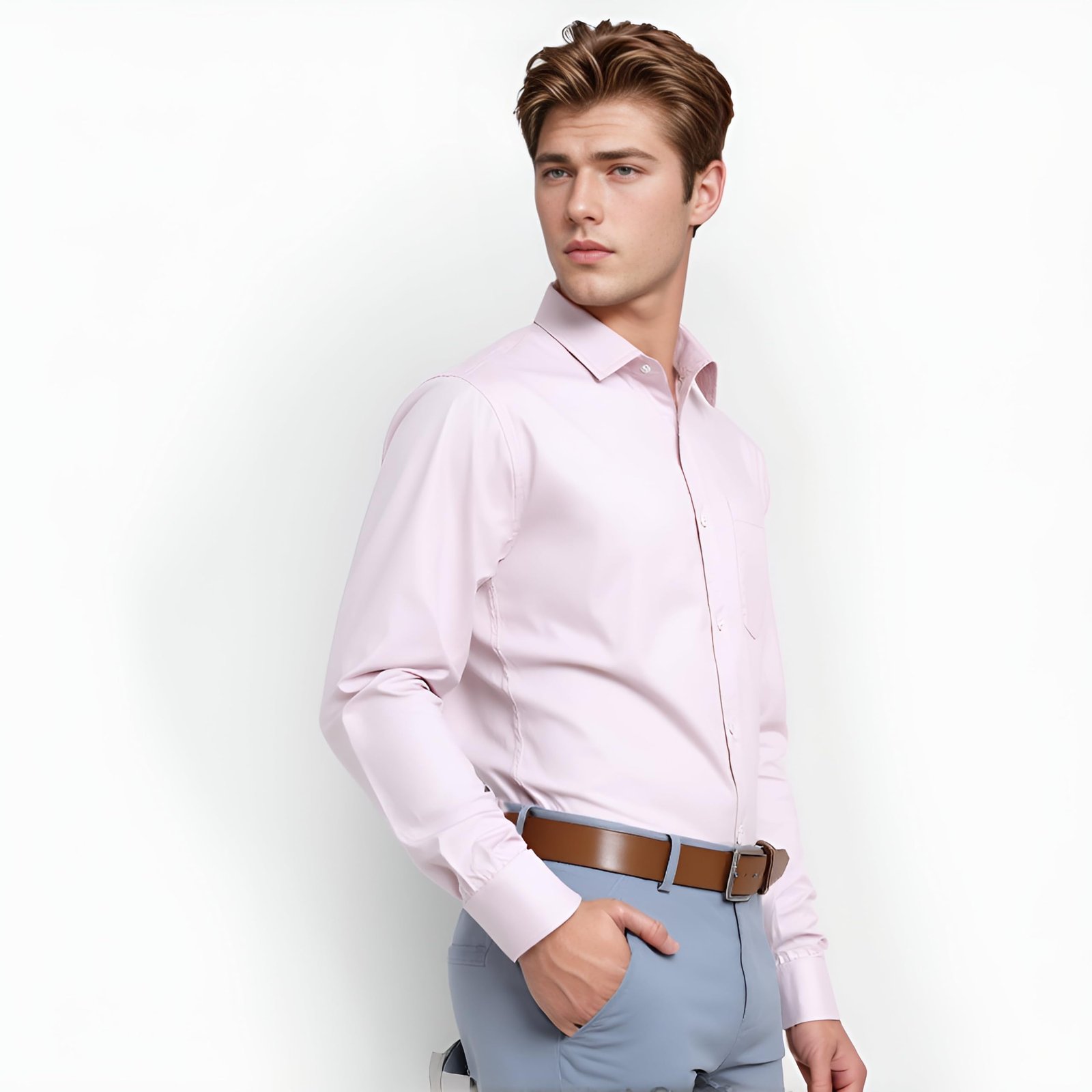 YSYB Dezines Formal Shirt for Men, Office Wear Cotton Blend Full Sleeve Shirt, Casul & Party Shirts for Men, Color Pink, Size 40