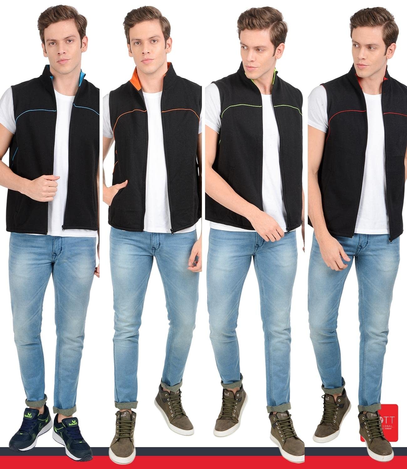 Scott International Men's Cotton Regular Fit Sleeveless Casual Jacket (FBA jslv1l_Black_Large)