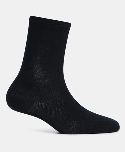 Jockey Kids Calf Length Cotton Socks 7800_Black_7-8 Yrs