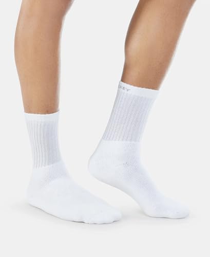 Jockey Men's Calf Length Cotton Socks 7030_White_Free Size