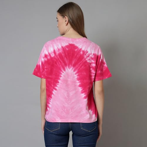 Free Authority Official Barbie Merchandise Women's Graphic Printed Pink Relaxed Fit Half Sleeve Round Neck Cotton T-Shirt