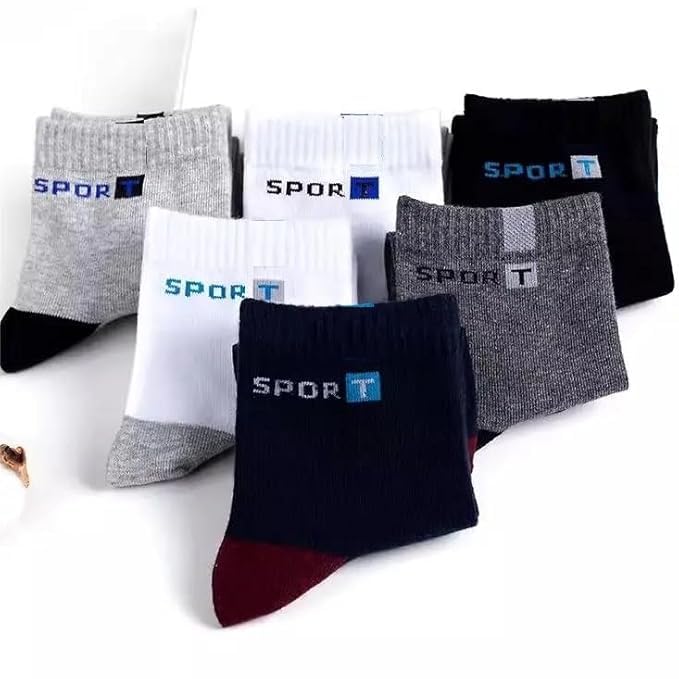JhaikaL Men's Cotton Sports Ankle Socks, Multicolour, Pack of 5 Pairs
