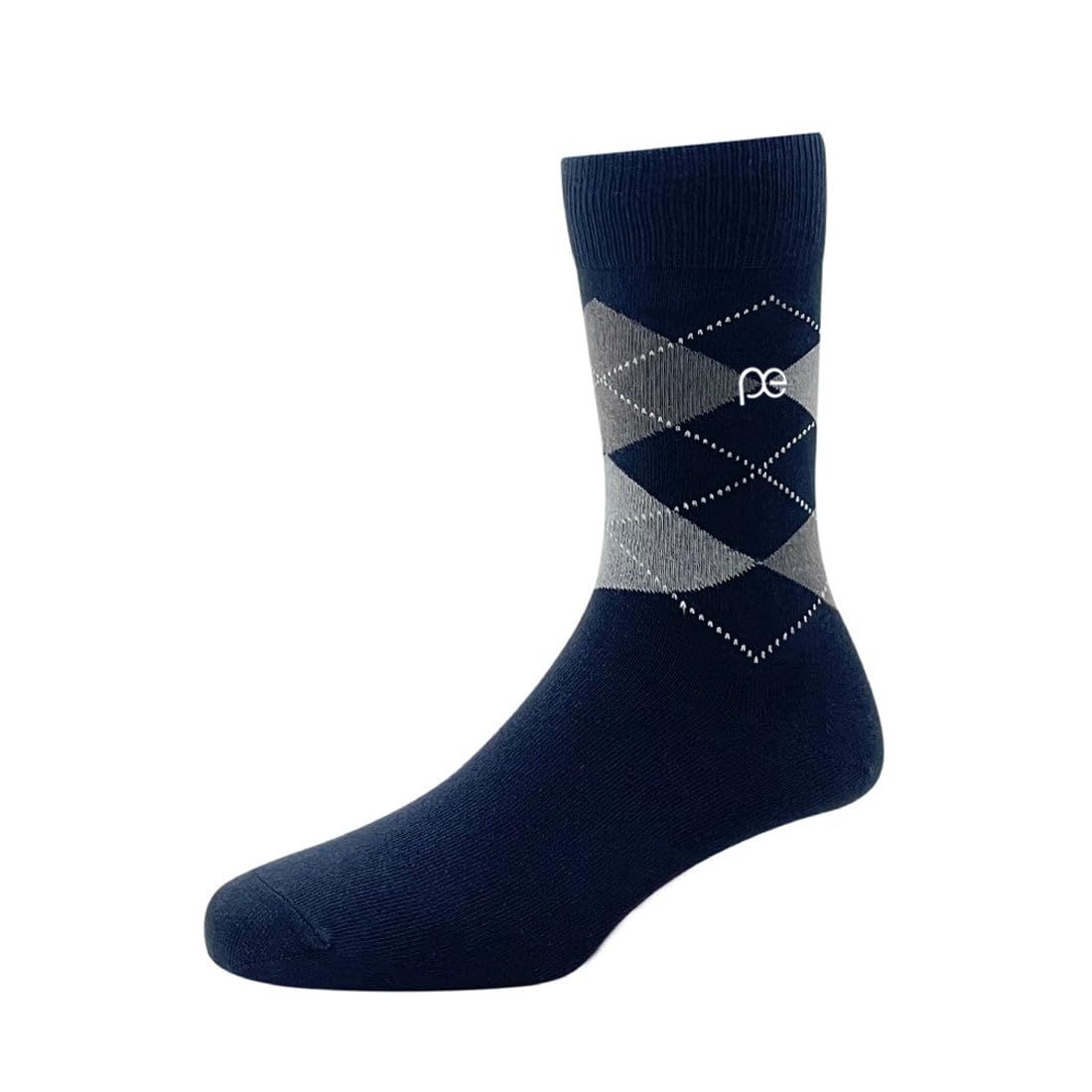 Peter England Men's Calf Length Cotton Socks (Pack of 3) Black, Dark Grey, Navy