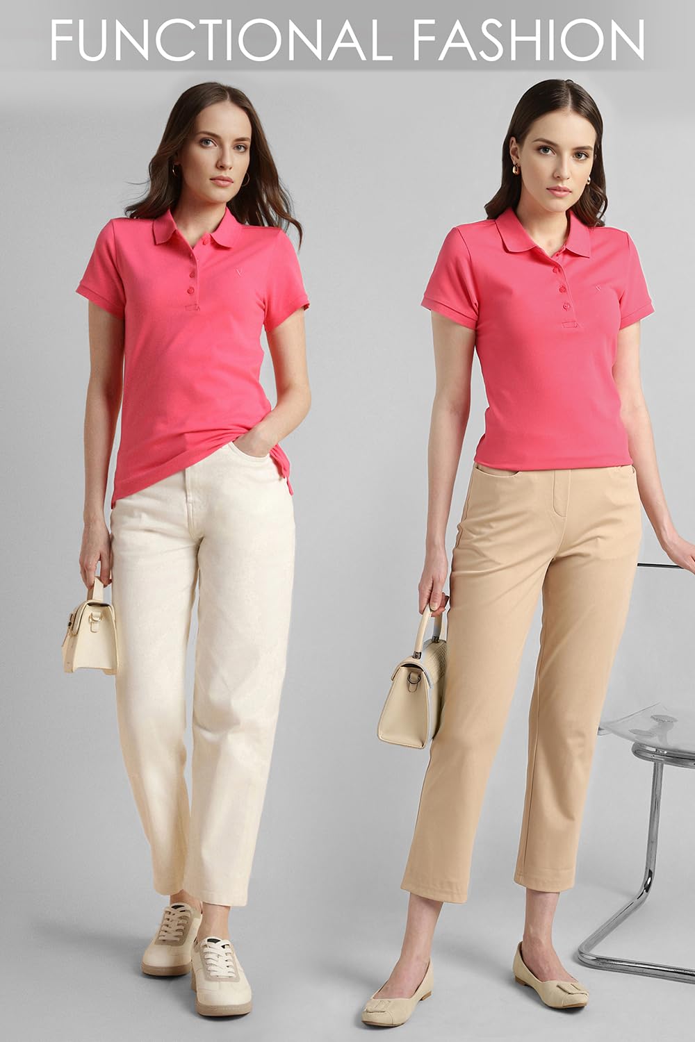 Van Heusen Women Cotton Solid Regular Fit T-Shirt (VWCTURGF132760_Dark Pink, Large