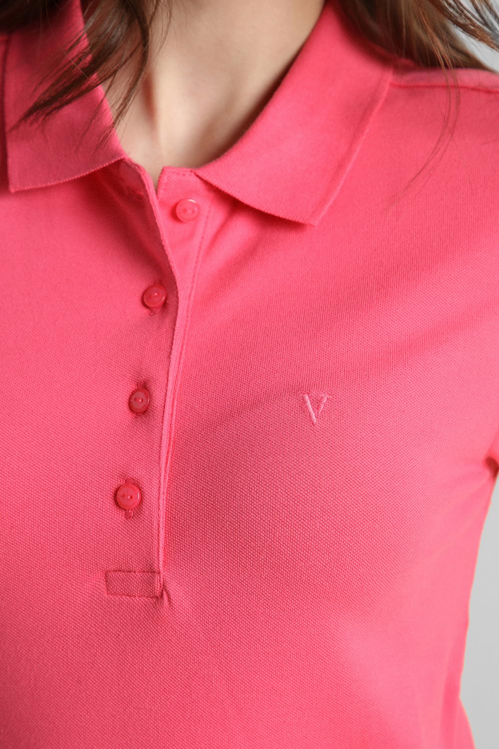 Van Heusen Women Cotton Solid Regular Fit T-Shirt (VWCTURGF132760_Dark Pink, Large