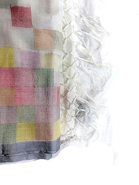 RKRIT Bengalore Silk and Pure Cotton Women's Handloom,White5
