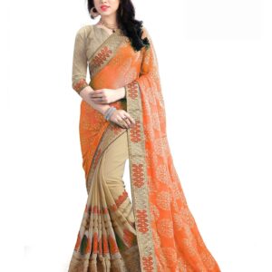 desiuyoker saree mart smart brand Women's Ruffle Saree Lycra Fabric With Blouse Piece