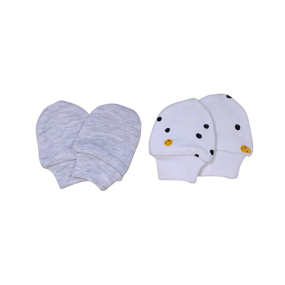 Mothercare Unisex Happy Homes Printed Mittens, Multi, Newborn, (Pack of 2)