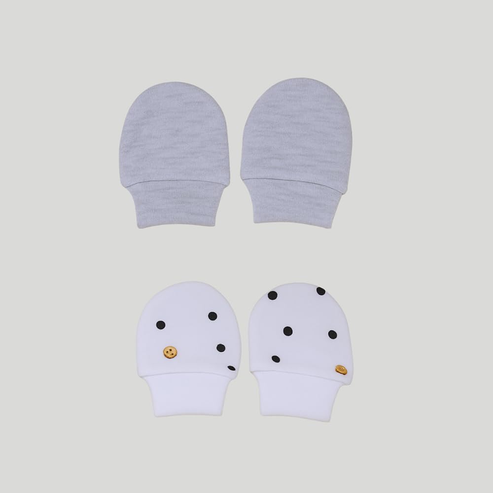 Mothercare Unisex Happy Homes Printed Mittens, Multi, Newborn, (Pack of 2)