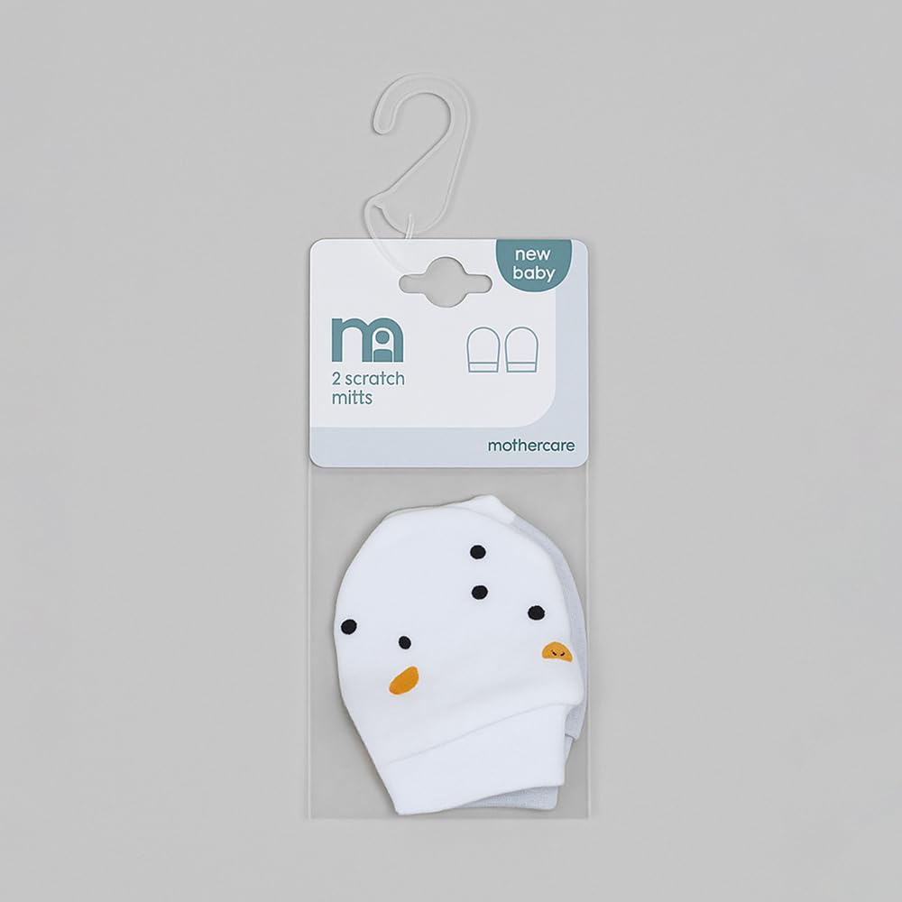 Mothercare Unisex Happy Homes Printed Mittens, Multi, Newborn, (Pack of 2)