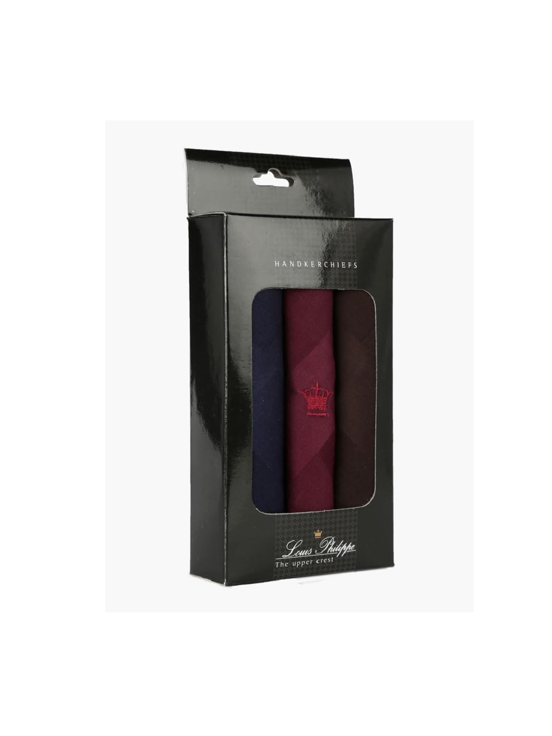 Louis Philippe Men's Cotton Dark Handkerchief (Pack of 3)