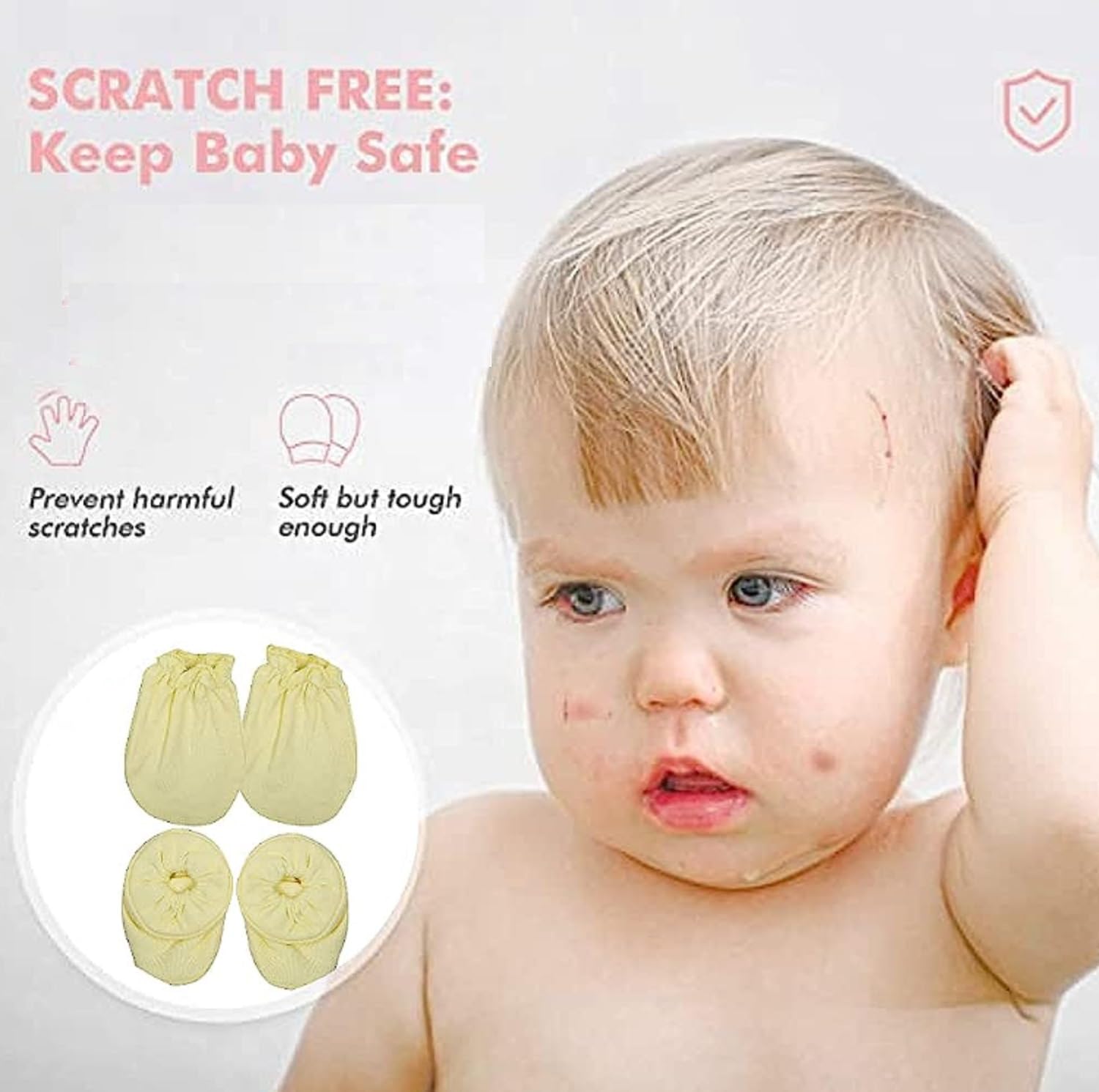 VIN® Baby Boy Girl Mittens Caps Gloves and Booties Combo Set - Pair of 2 for New Born Product 0-6 Months | Cap Gloves and Socks Set | Shower Gift | Multicolor