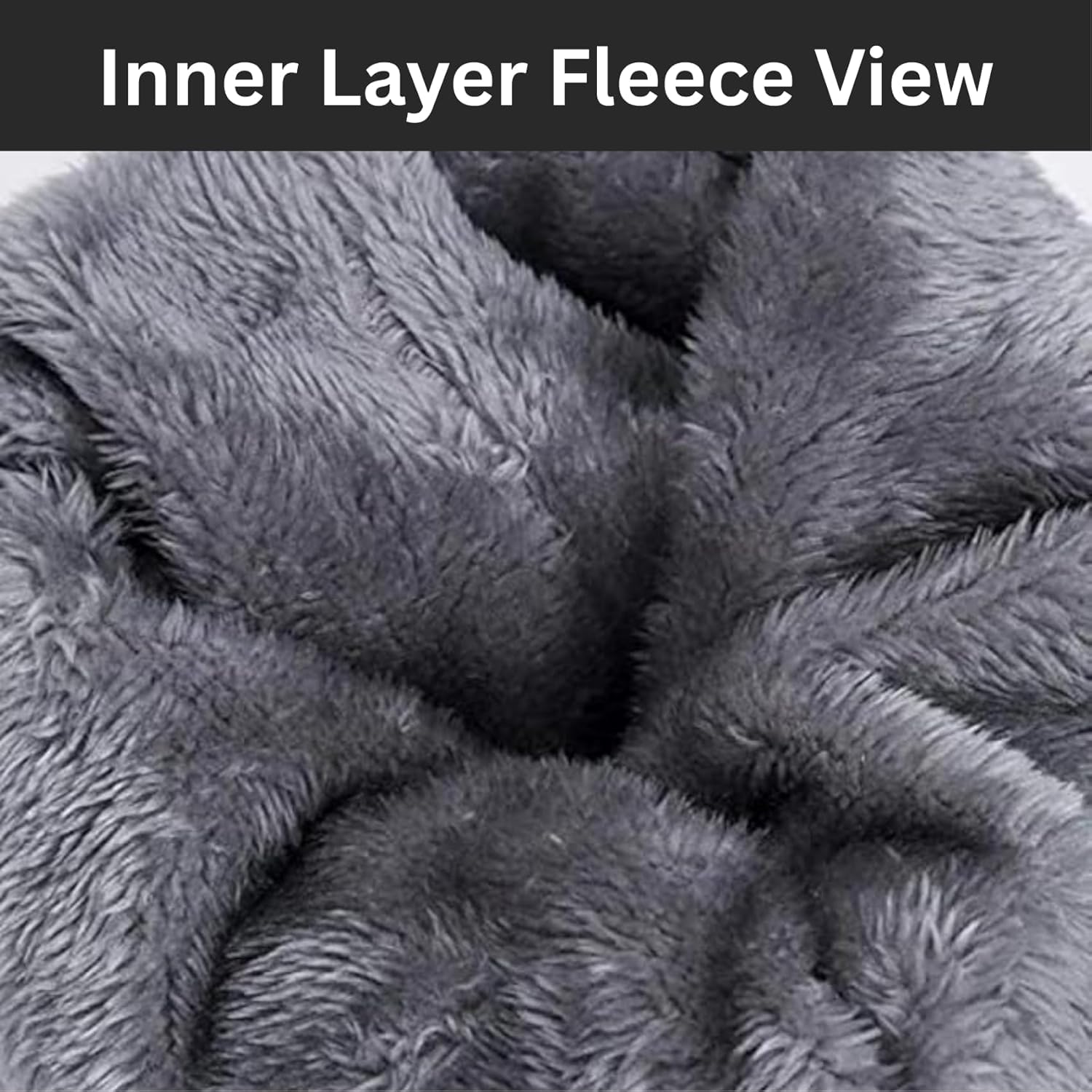 PulGos Winter Beanie Cap & Neck Warmer Set for Men & Women | Woolen Knit Hat with Fleece Lining | Warm, Stretchable, Windproof Cold-Weather Outdoor Riding, Cycling, Skiing & Travel Gear – Black & Grey