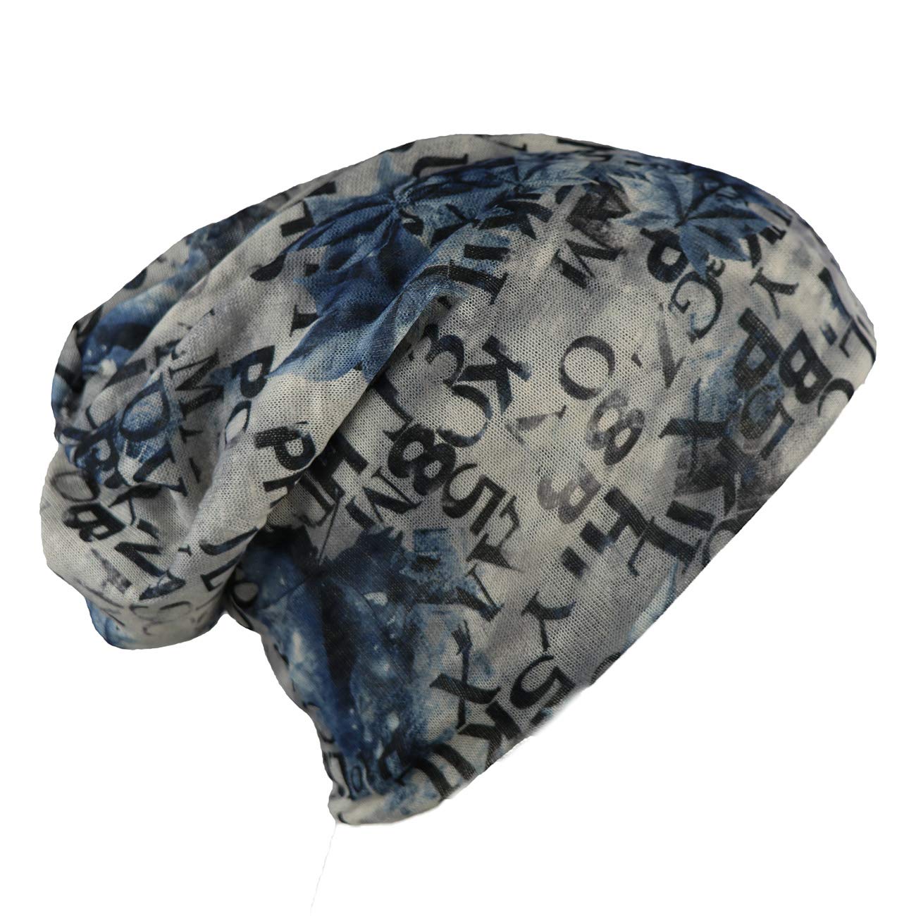 iSWEVEN Men's Women's Unisex Cotton Blended Slouchy Summer Skull Beanie Cap - Multicolor (7049A, Free Size)