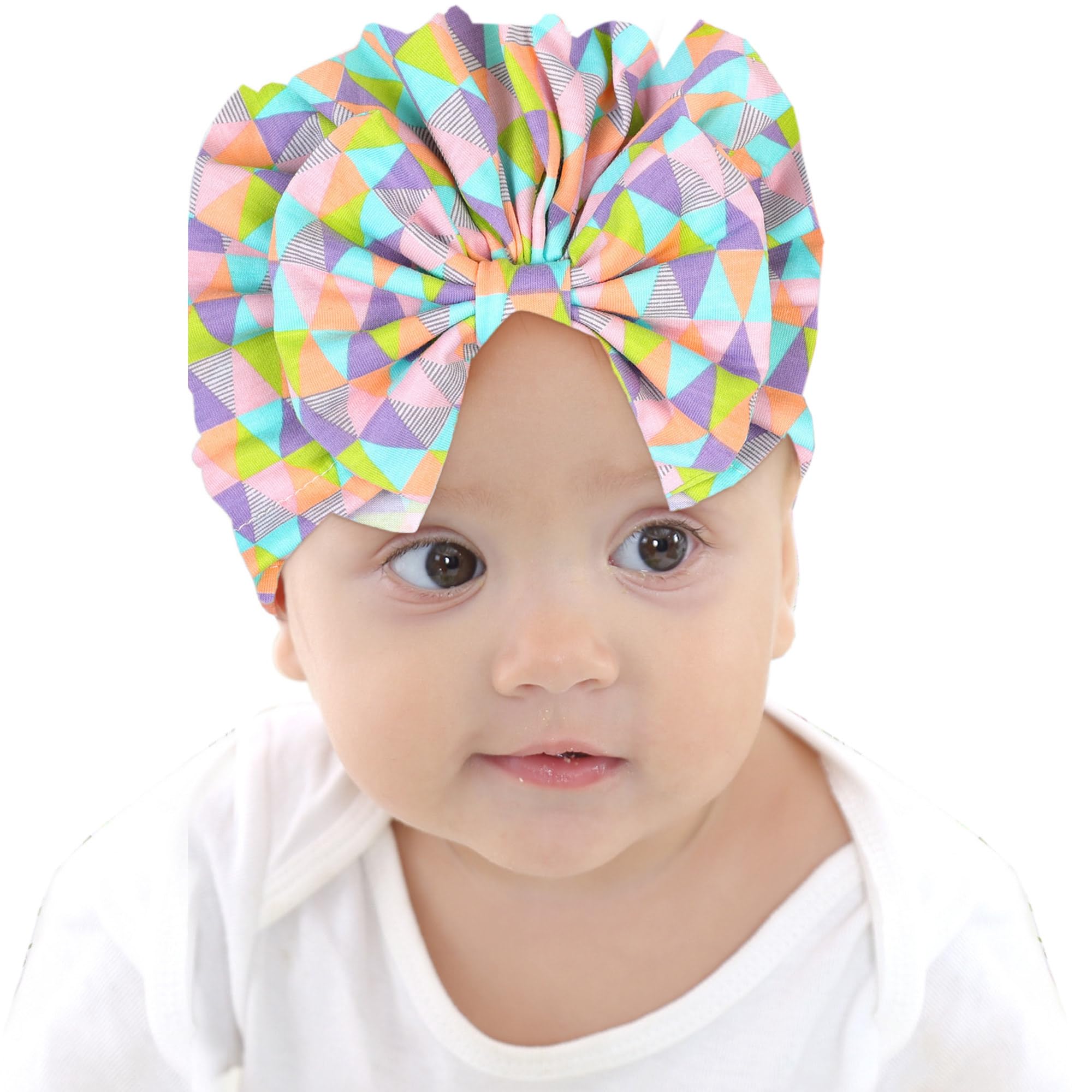 BabyMoon Beanie Floral Bow Baby Boy's & Girl's Cap Kids | Toddler Infant Hat |Multi Multicolour