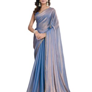 Sidhidata Women's Soft Fandy Silk Saree With Hand Work Lace Boarder & Comes With Unstitched Blouse Piece (Chhaava Morpich_Morpich_Free Size)